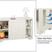 NEW Storage Cabinet Kitchen Buffet Cabinet Sideboard with Sliding Door, White