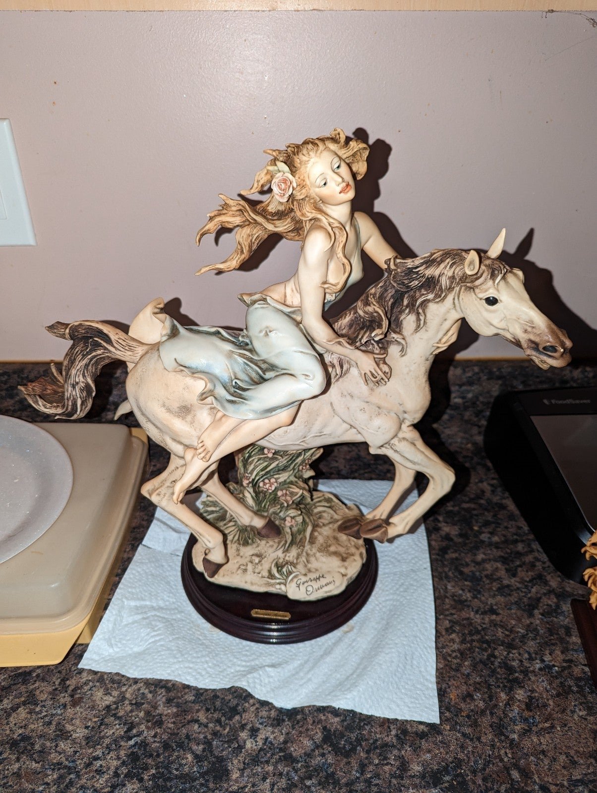 giuseppe armani lady on horseback statue RARE