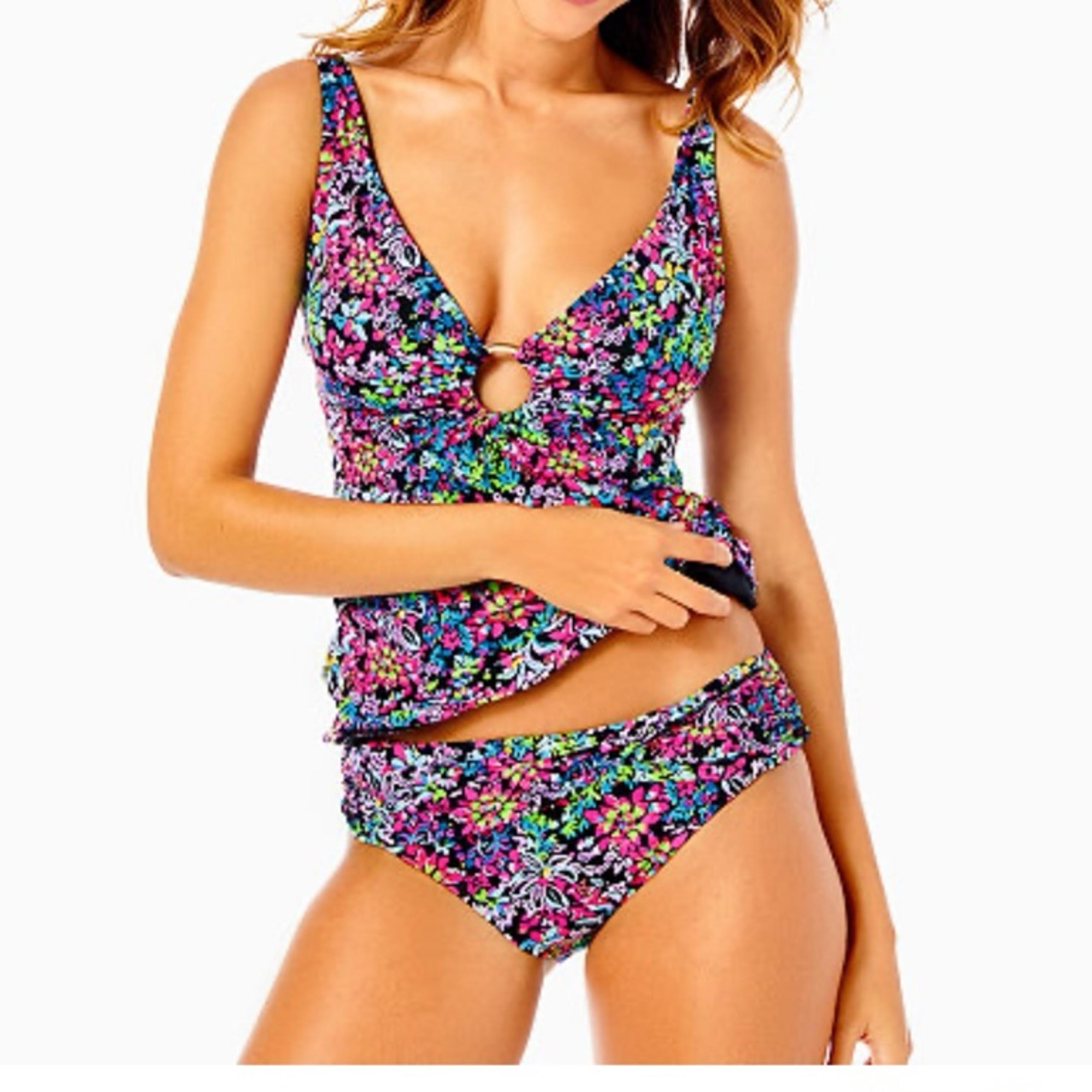 Lilly Pulitzer Sarong Hipster Bikini Bottom In Multi Feeling Fintastic & Tankini