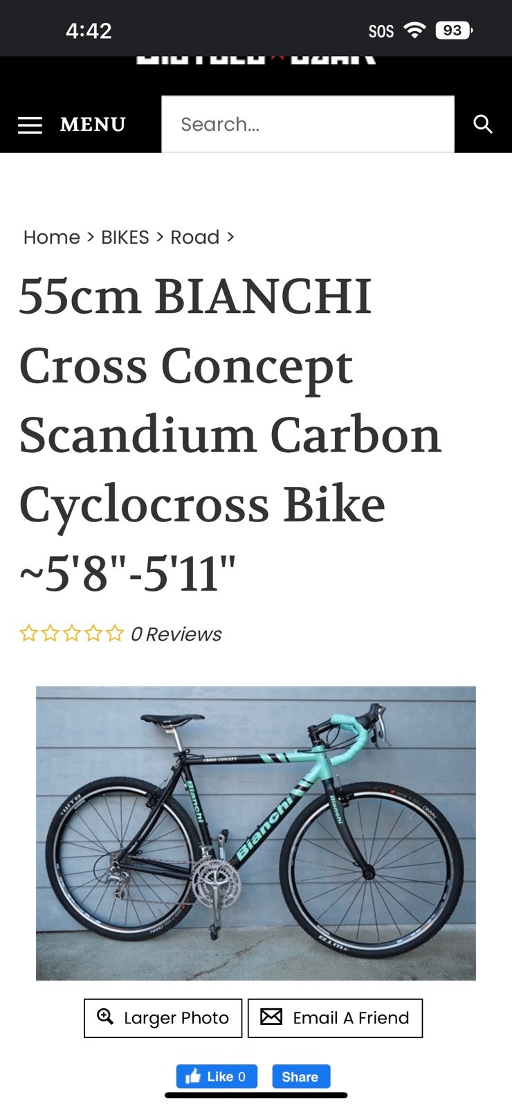 Bianchi cross concepts scandium carbon bike
