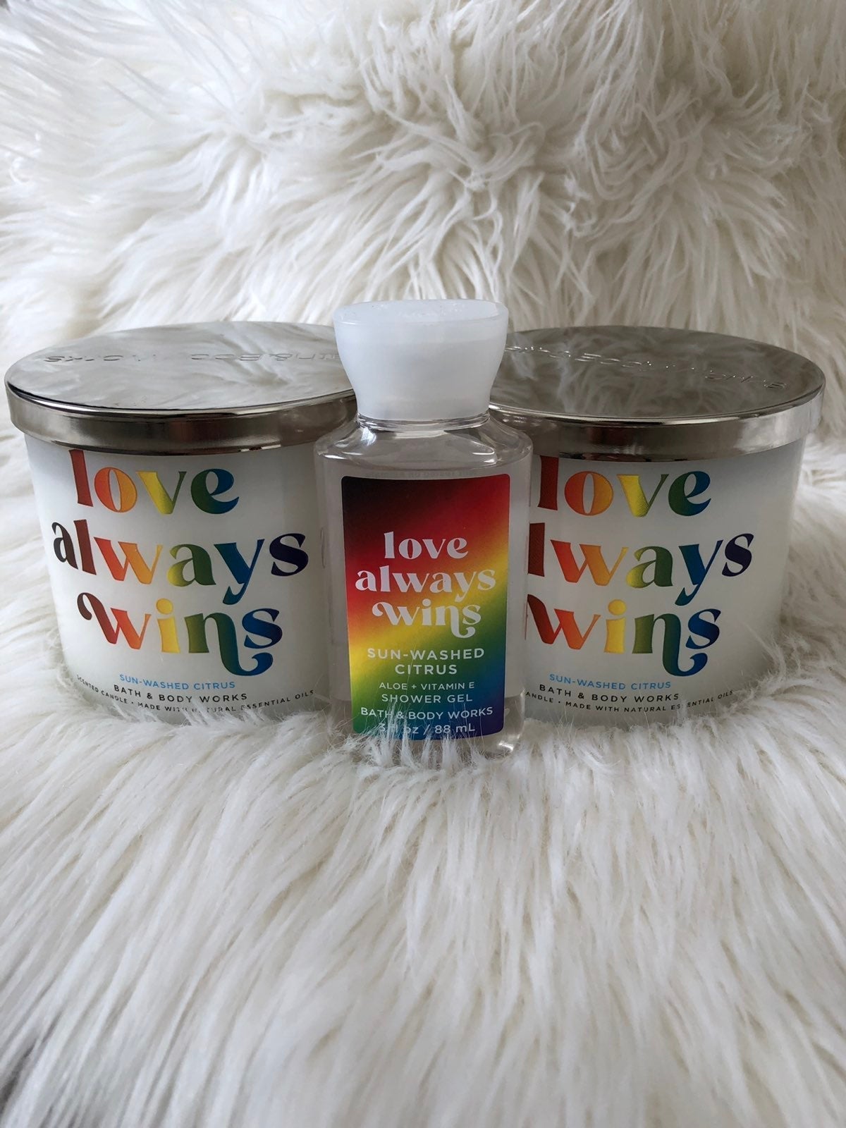 Bath and body works candle and mini gel