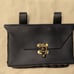 Phone pouch for belt black w/antique