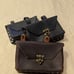 Phone pouch for belt black w/antique