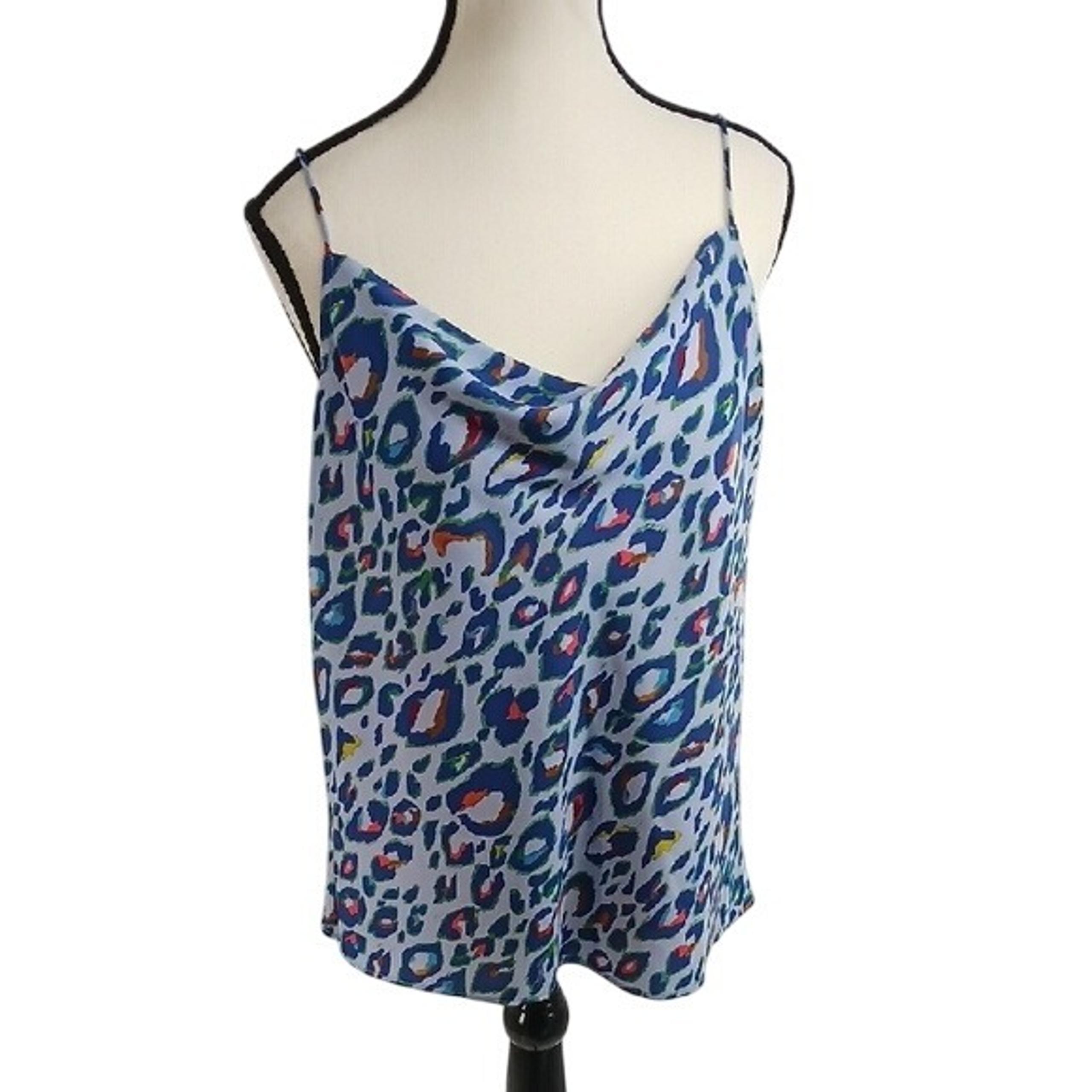 Nine West Camisole Tank Top Womens Size M Blue Animal Print Classic