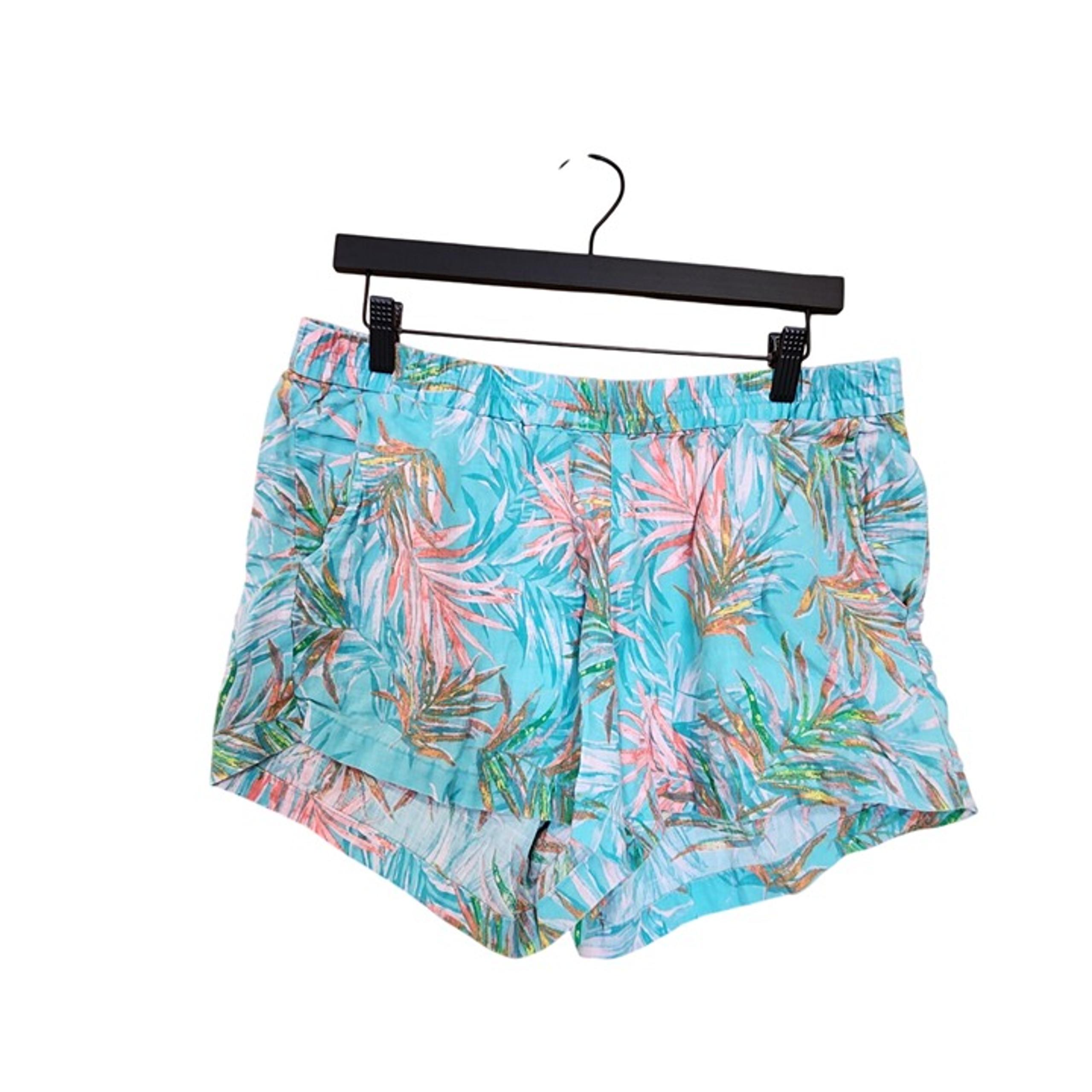 Kut from the Kloth Womens Tropical Print Shorts Size 12 100% Linen