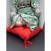 Beautiful Kneeling Japanese Porcelain Doll with Pillow