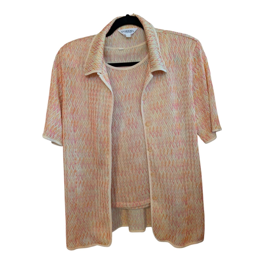 VTG Cordia Collection Pastel Chevron Twin Set Small/Medium