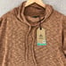 PrAna Frieda Top Pullover Sweater Baked Blush Women's Large Mock Neck 79 NEW