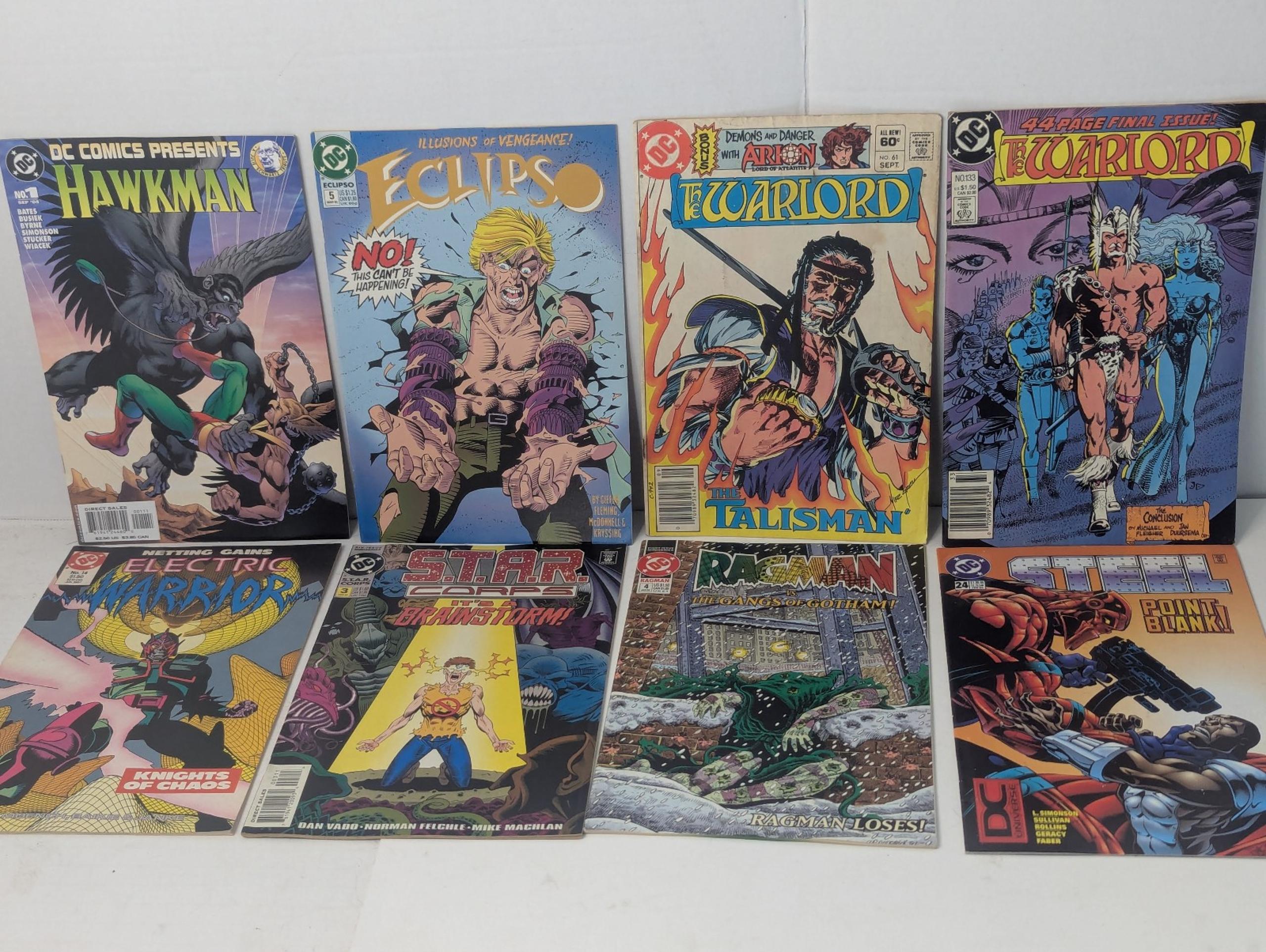 Lot Of 8 Vintage DC Comics Comic Books - Eclipso, Hawkman, Ragman, Steel And...