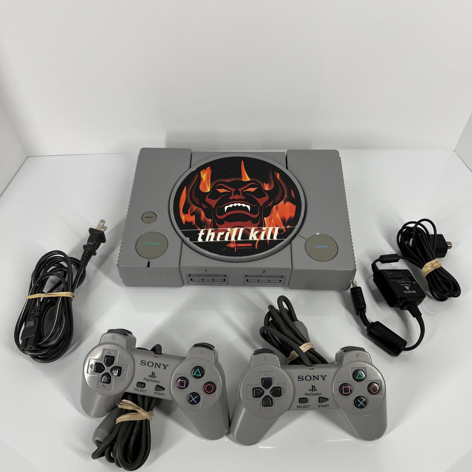 Official Sony PlayStation 1 PS1 Console w Controller & Cables TESTED 5501. Co