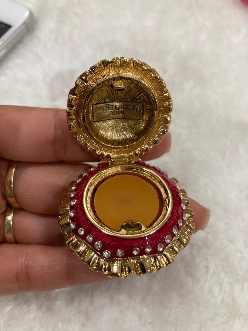 1978 Estée Lauder Solid Perfume LOVE NOTE LOCK with Chain