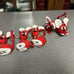 Vintage 50/60s Japan Kitsch Flocked Christmas Felt Mice Ornaments 5 Pcs