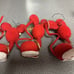 Vintage 50/60s Japan Kitsch Flocked Christmas Felt Mice Ornaments 5 Pcs