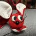 Vintage 50/60s Japan Kitsch Flocked Christmas Felt Mice Ornaments 5 Pcs