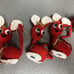 Vintage 50/60s Japan Kitsch Flocked Christmas Felt Mice Ornaments 5 Pcs