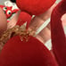 Vintage 50/60s Japan Kitsch Flocked Christmas Felt Mice Ornaments 5 Pcs