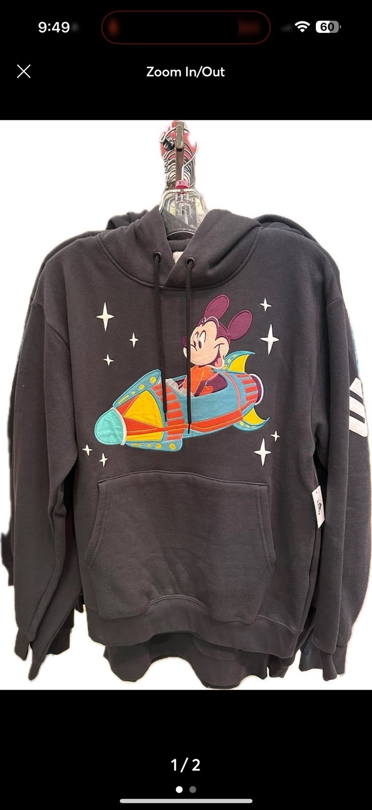 Disney Mickey Mouse play in the park Astro orbiter black hoodie 3xl