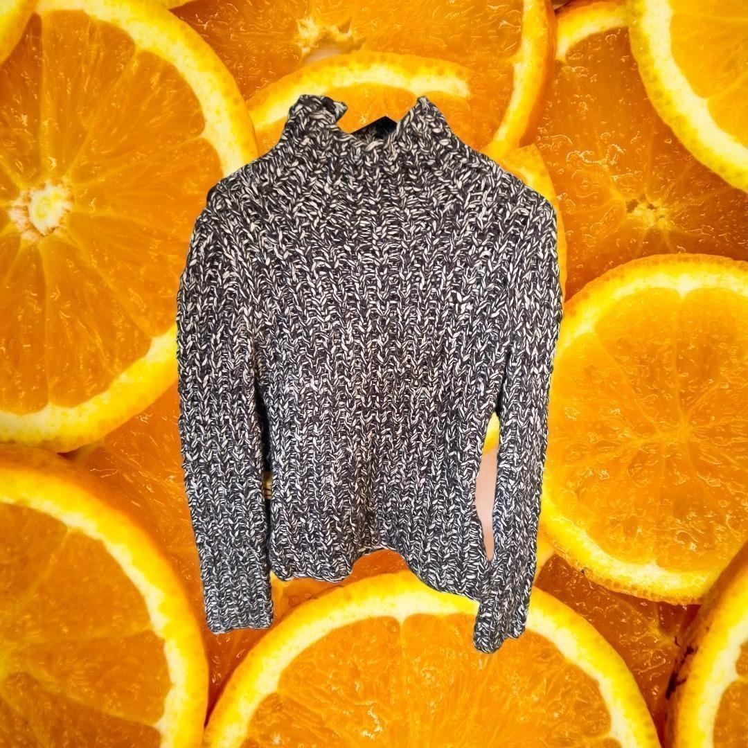 Nicole Farhi Black and White Marled Wool/Alpaca/Ac rylic Sweater