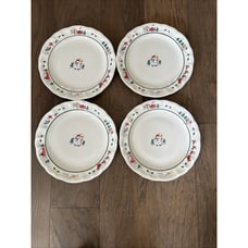 Pfaltzgraff Snow Village Snowman Dinner Plates Christmas Holiday 11'' Set of 4