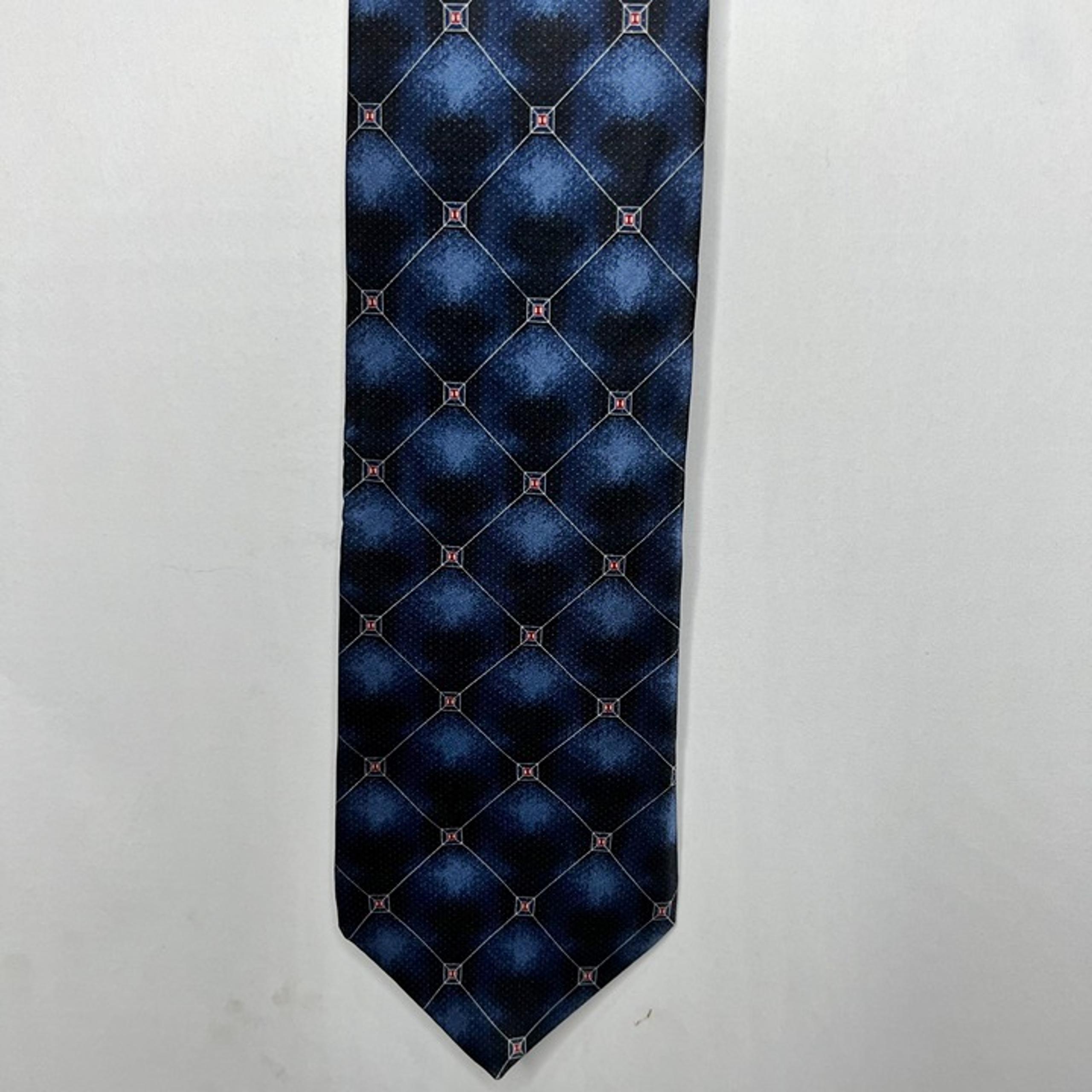 Bill Blass Black Label Men's Necktie 4” 100% Silk Classic Blue & Black Tie