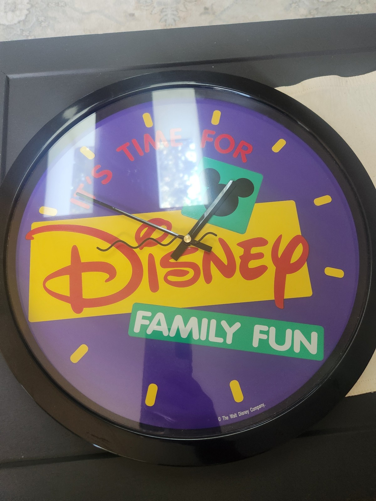The It's Time For Disney Family Fun 14.5 Wall Clock from the 1990's