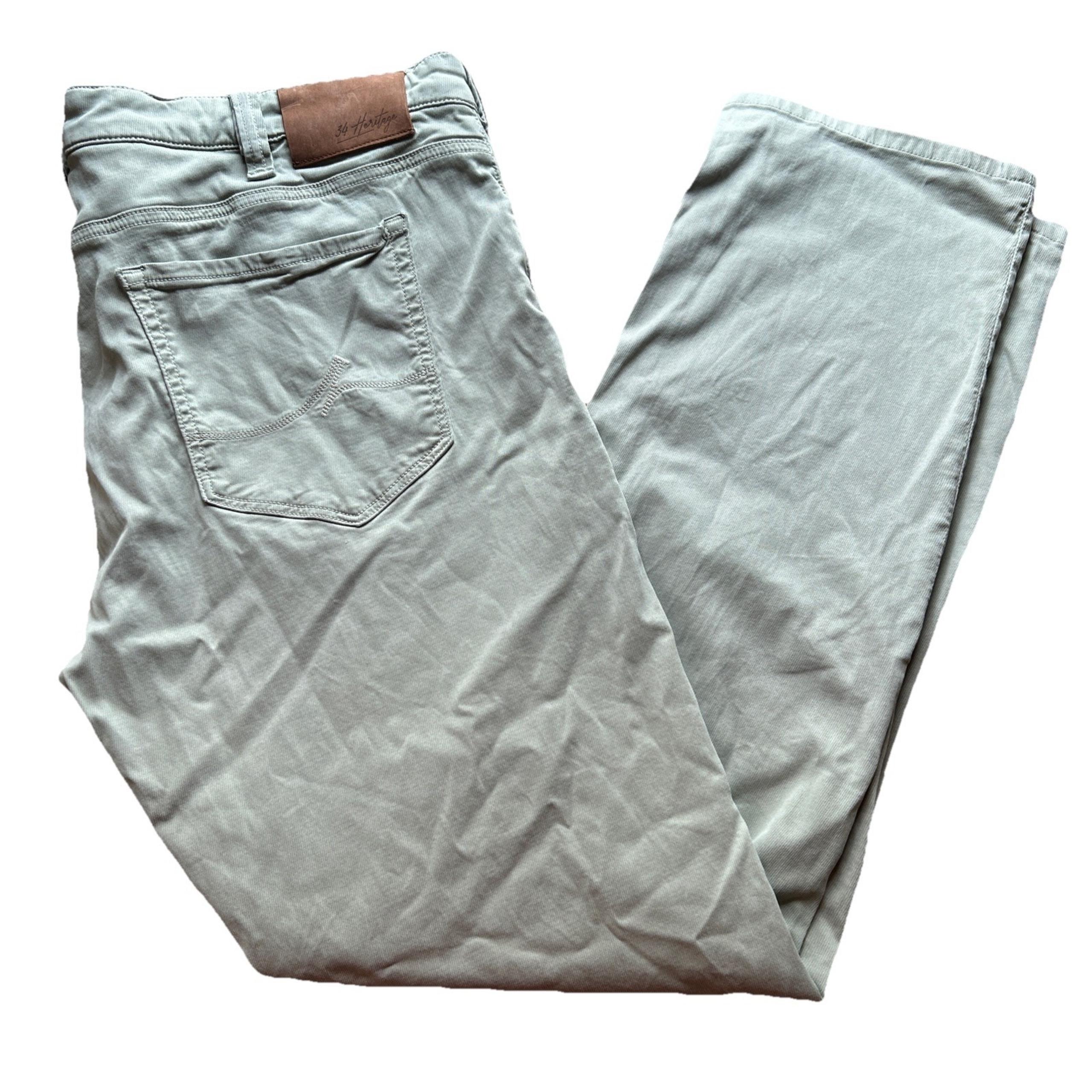 34 Heritage Men's 38x34 Beige Courage Mid Rise Straight Leg Stretch Pants EUC