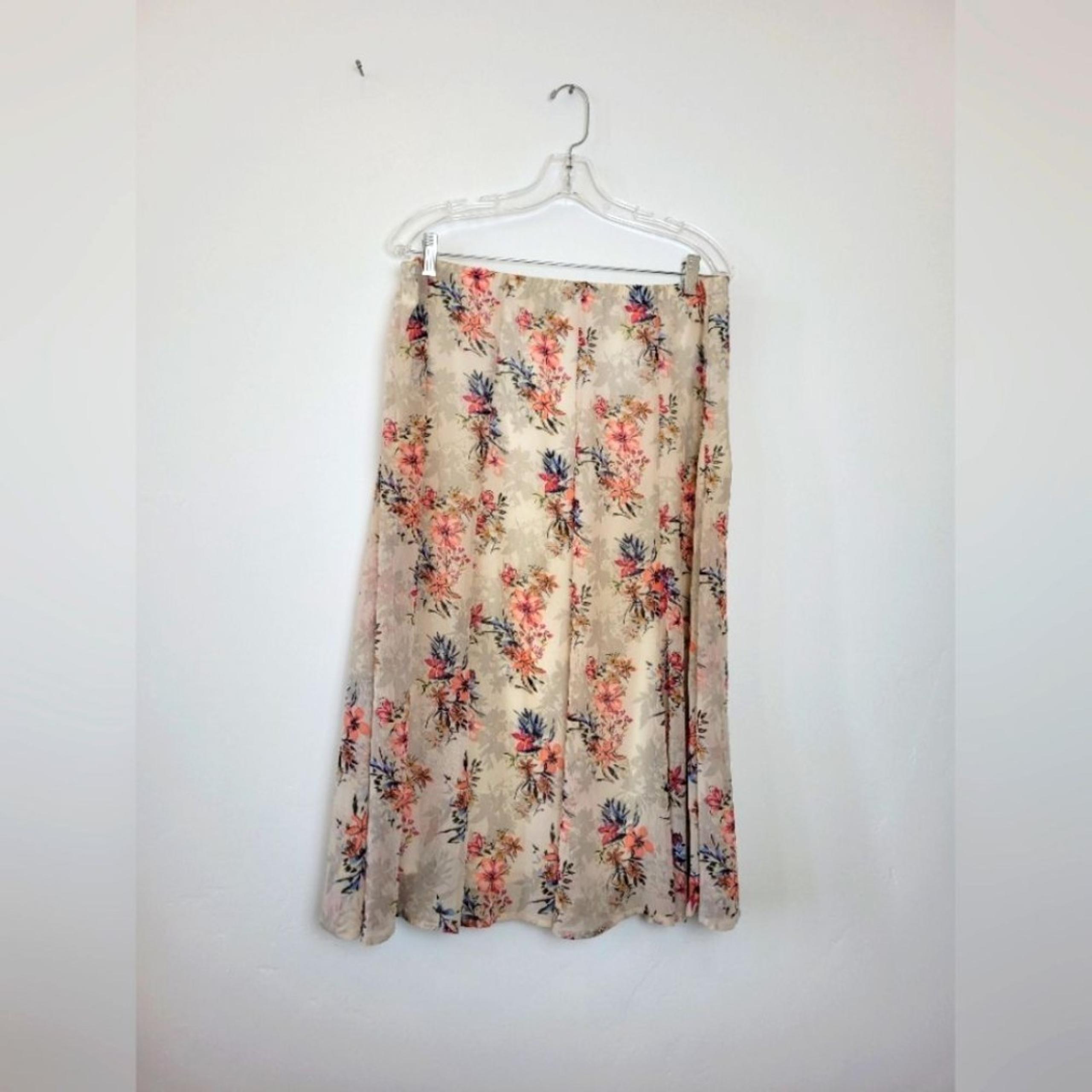 Christopher & Banks Floral Midi Skirt Fairy Cottagecore Pixie Flounce Y2K Large