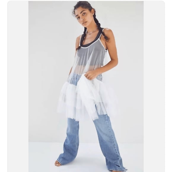 Free People Push Send Mini Slip in White
