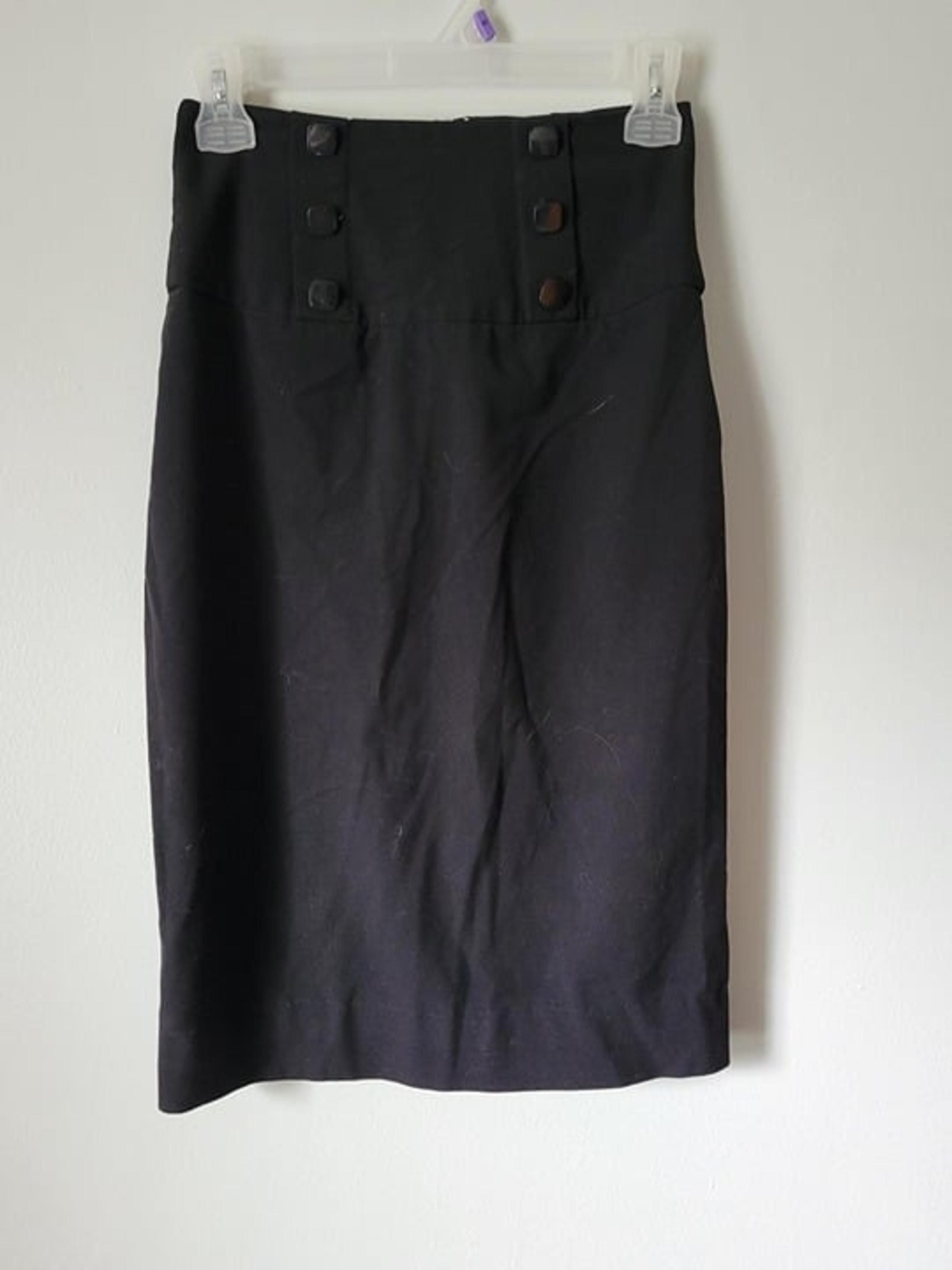 BCX Black Pencil Skirt Women's Size 3 Back Zipper Knee Length Stretch