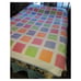 Vintage Multi-Colored Gingham Block Pattern Quilt Corduroy Sashing 81 x 82
