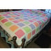 Vintage Multi-Colored Gingham Block Pattern Quilt Corduroy Sashing 81 x 82