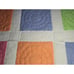 Vintage Multi-Colored Gingham Block Pattern Quilt Corduroy Sashing 81 x 82