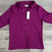 MICHAEL STARS Helen Snap Front Top Sz. XS Madison Brushed Jersey Berry Purple