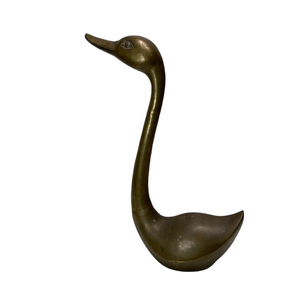 MCM Brass Swan Goose 27 inch Tall Decor Figurine Metal Retro Interior Accent VTG