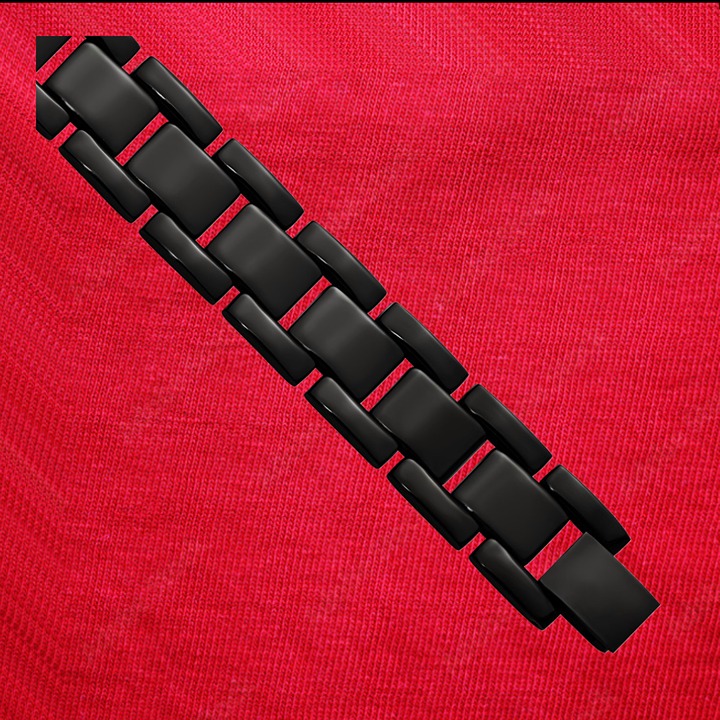 Stainless Steel Polished Black IP-plated 8.25 inch Link Bracelet