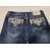 Womens MISS ME Mid Rise Easy Bermuda Jeans Shorts Denim 29 Floral Crystal Bling