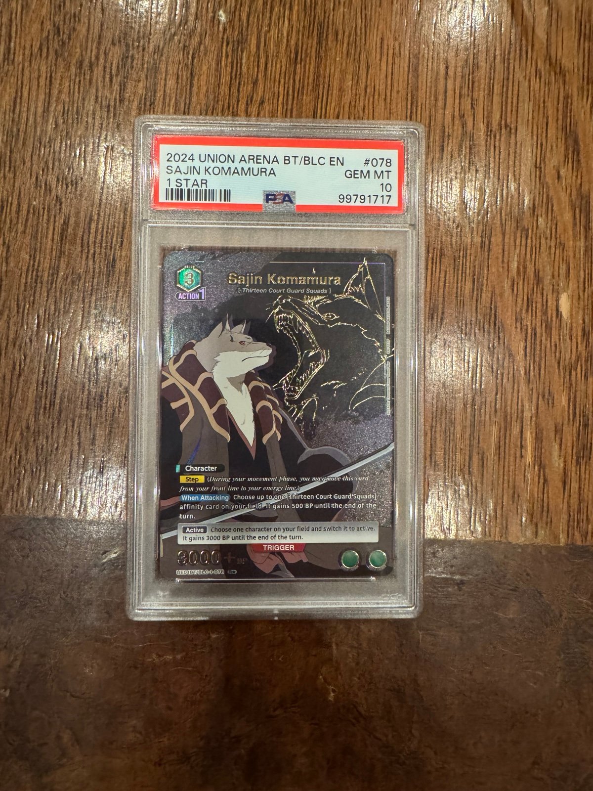 PSA 10 Union Arena Sajin Komamura (078) (R*) - BLEACH: Thousand-Year Blood War