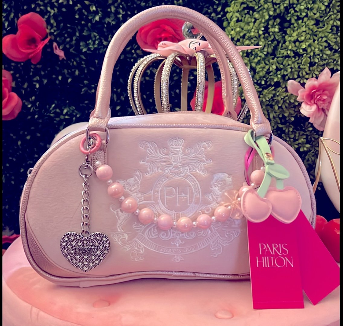 NWT Paris Hilton pink bowler bag