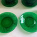 Vintage Anchor Hocking Forest Custard Cups w/Saucers