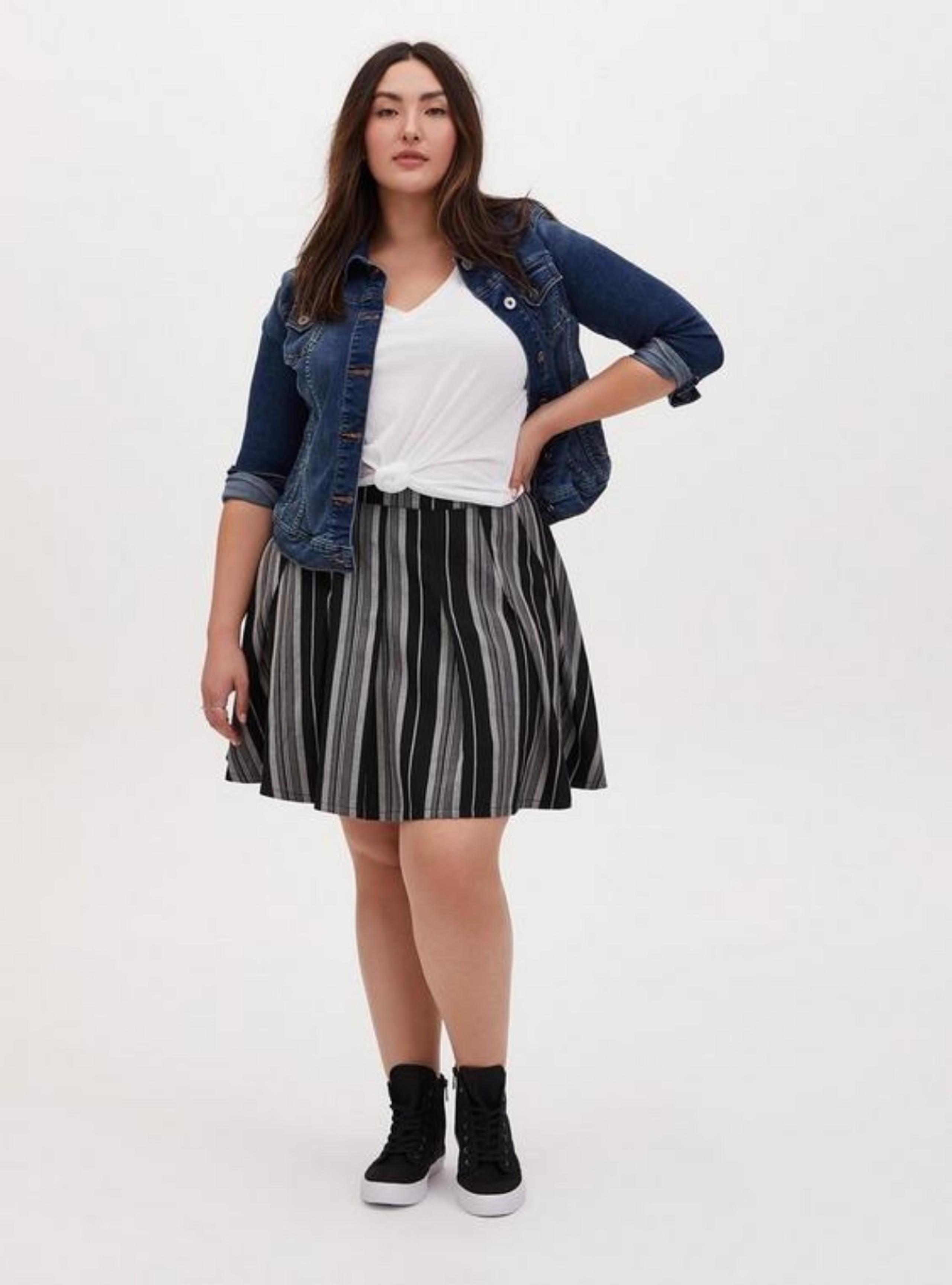 Torrid Mini Twill Pleated Skater Skirt