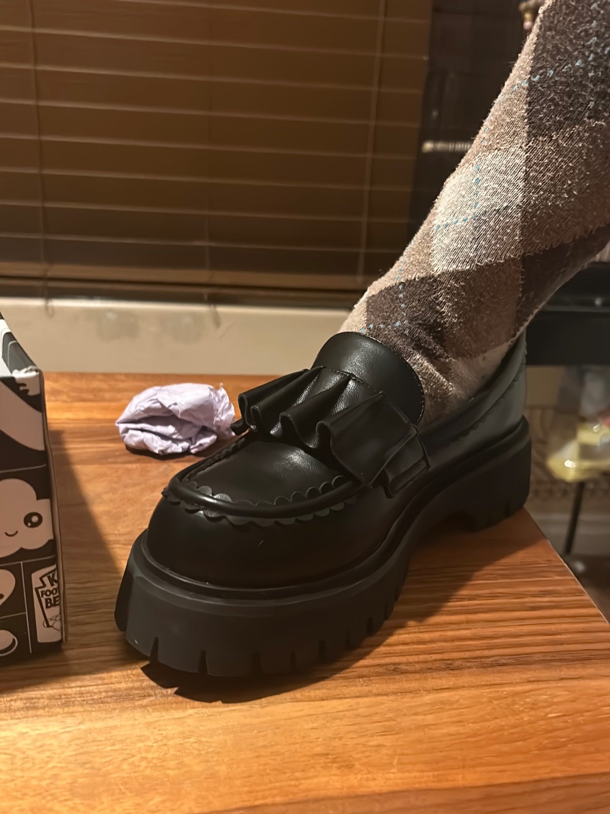 Koi Footwear Chunky Platform Ruffle Penny Loafer