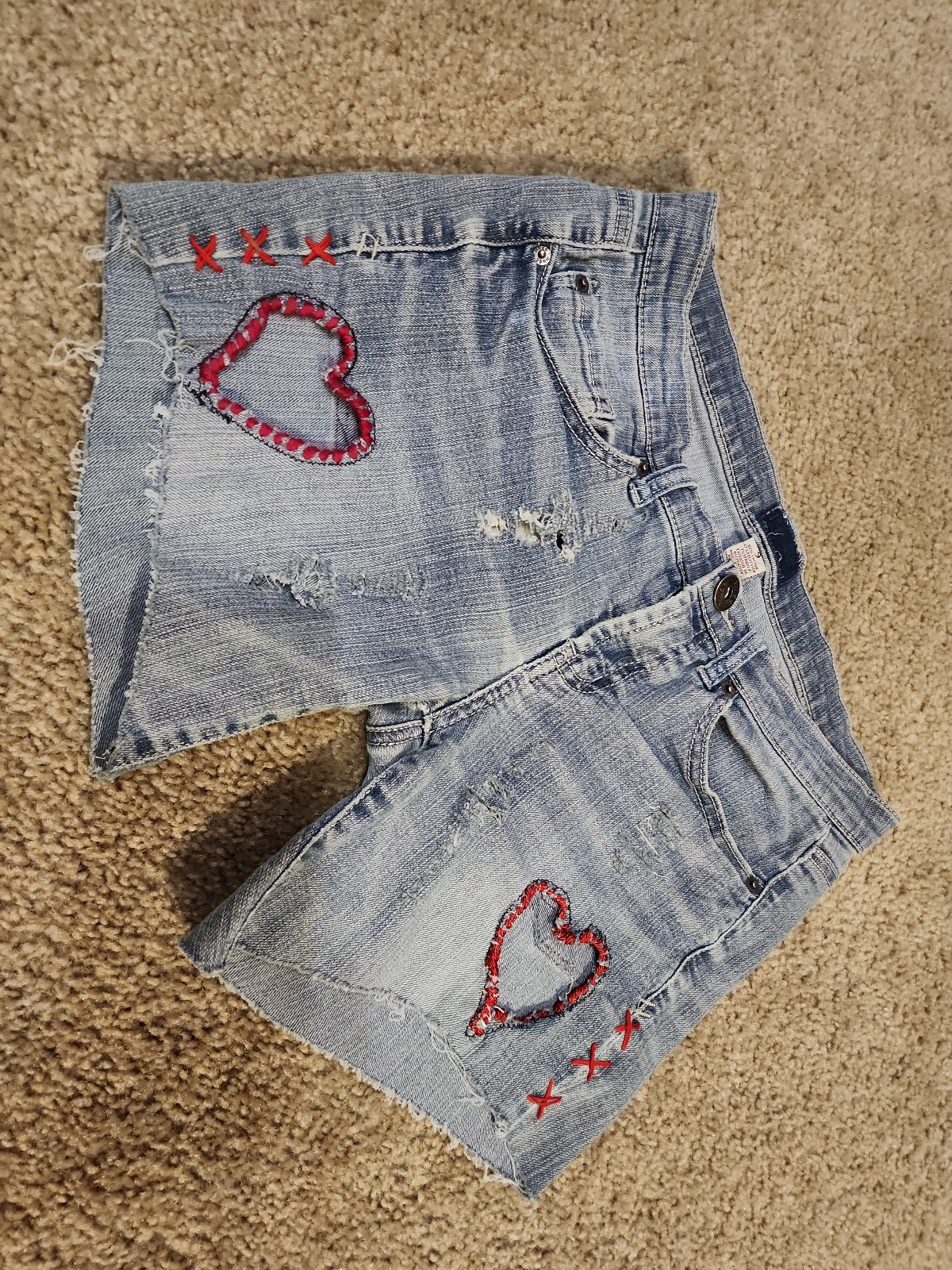 WOMENS HEARTED DENIM CUSTOM SIZE 9