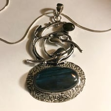 Labradorite Black Onyx 925 Sterling Silver Necklace