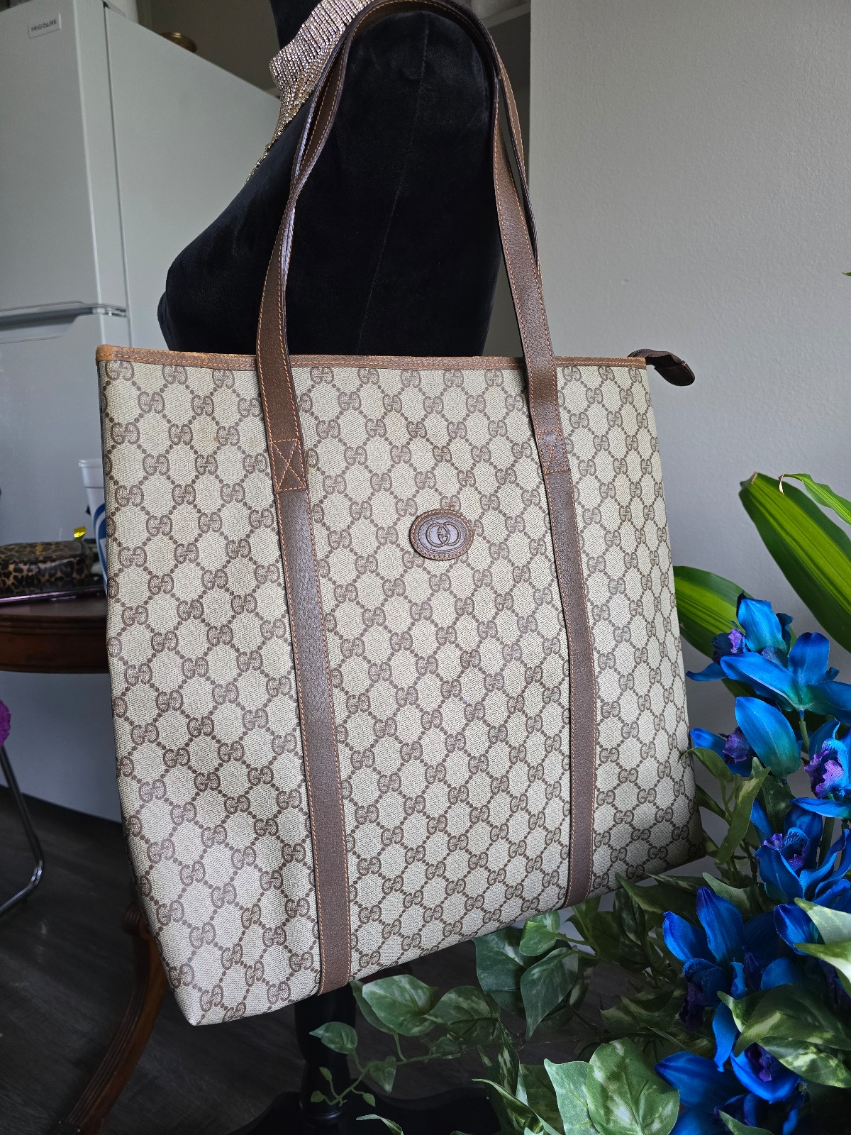 Authentic Gucci PVC monogram tote bag