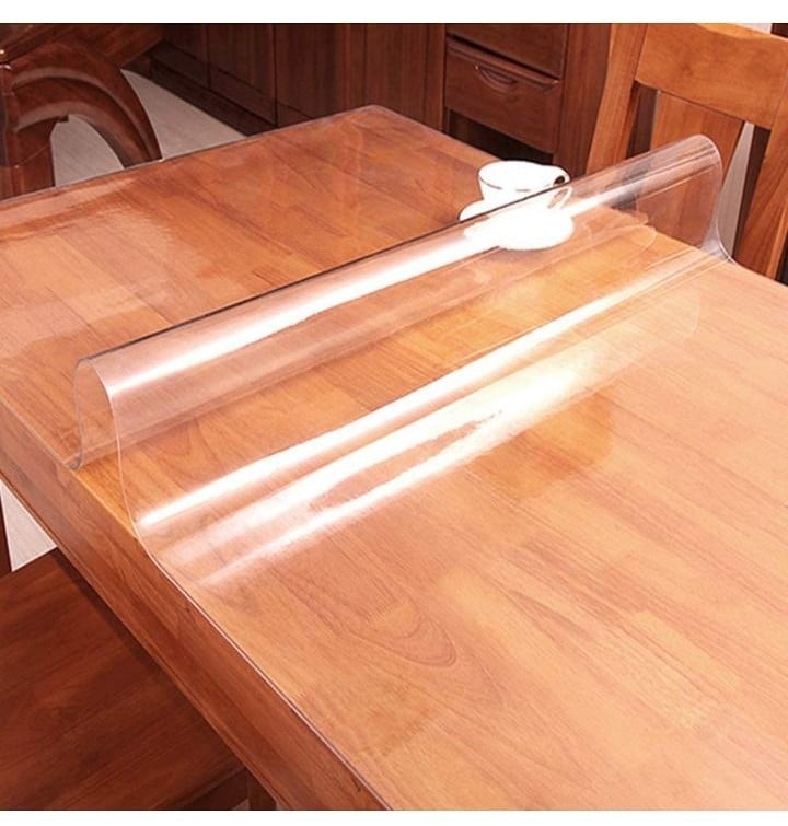 Leoewo- 42x72 Inch Clear Plastic Table Protector Dining Tablelcloth Vinyl Topper