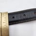 Vintage Black Leather Belt Western Brown Inlay Mexico Statement Buckle 23-29.5
