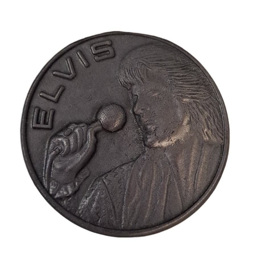 Vintage 1977 Elvis Presley Silver Commemorative Coin King Rock & Roll Memorial