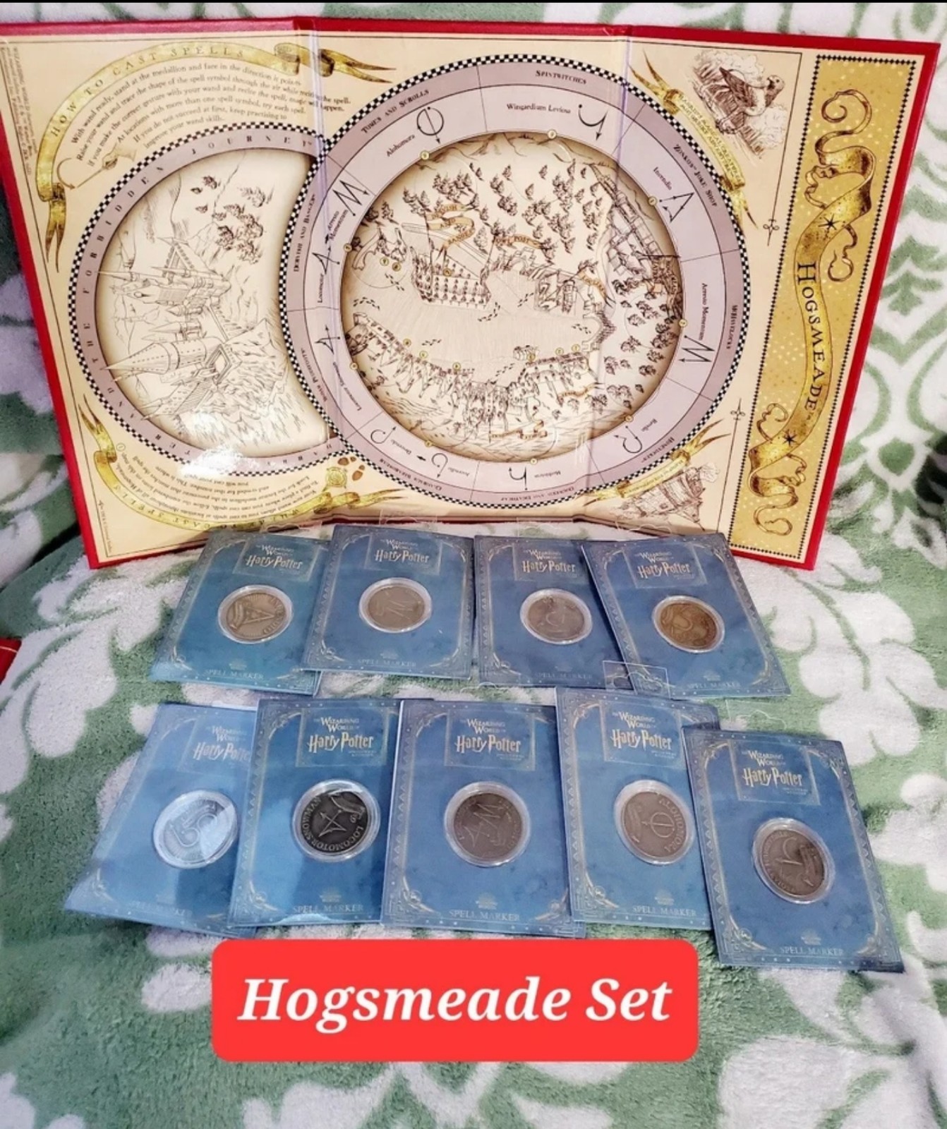 Harry Potter Hogsmeade Spell Marker Map & Coins Set Universal Studios Holiday