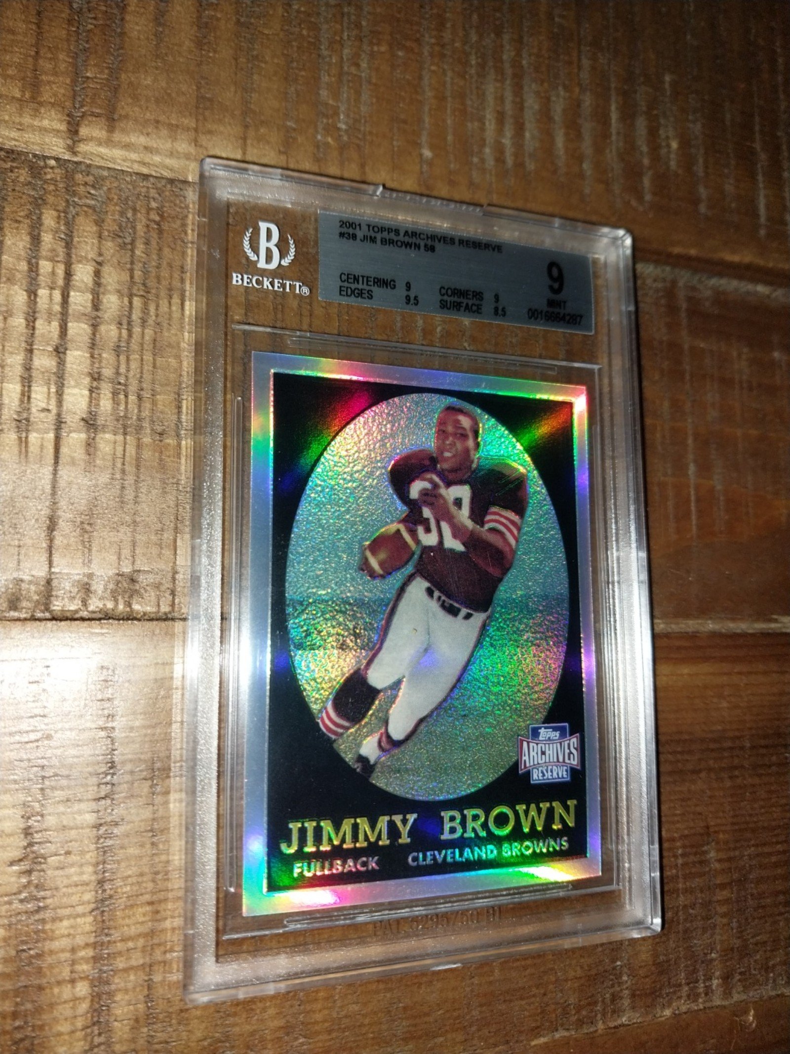 Jim Brown 2001 Topps Archives Refractor BGS 9 Mint POP1