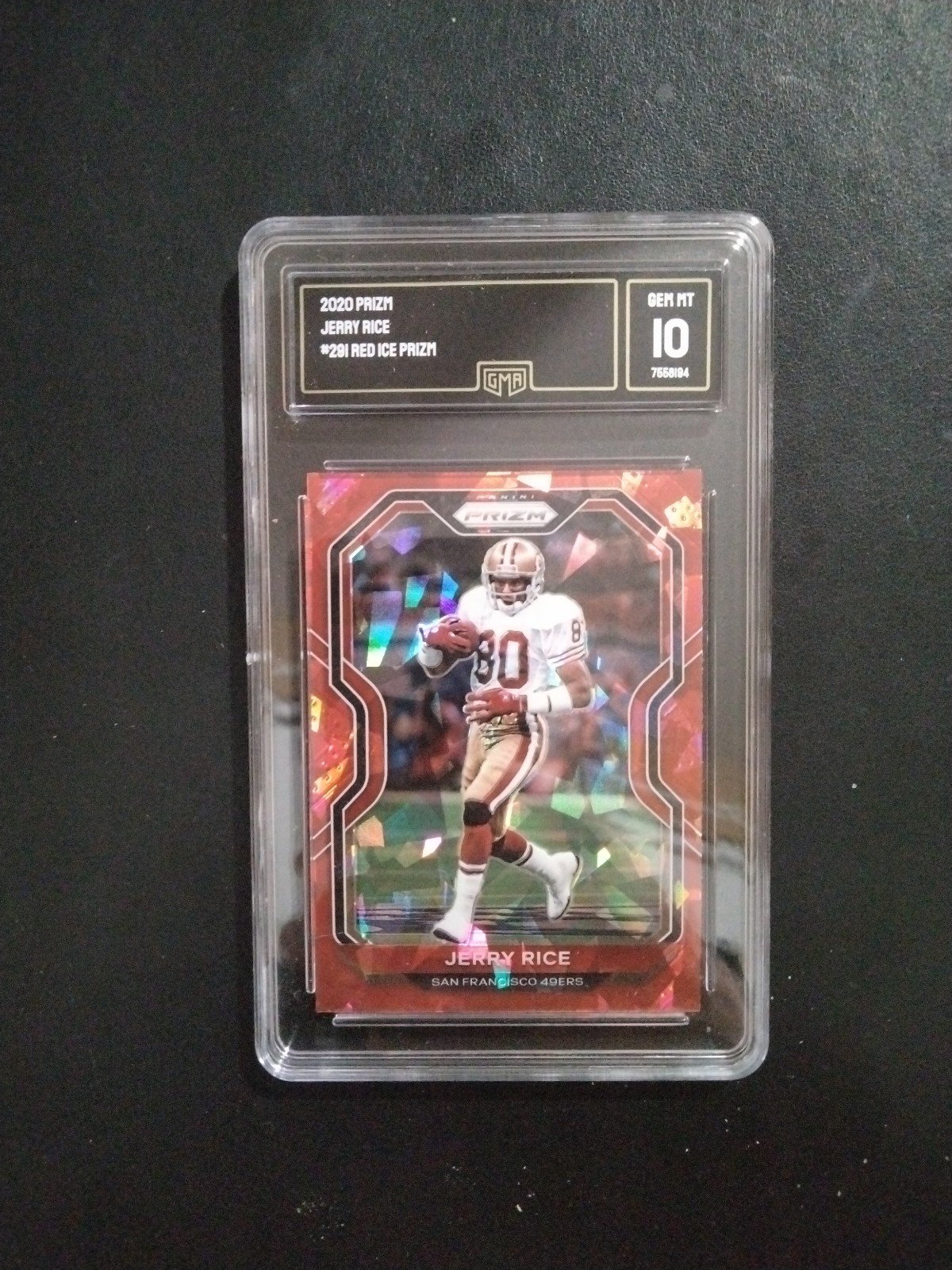 20 Panini Prizm Jerry Rice Red Ice Prizm GMA 10